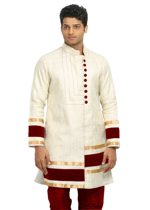 Beige Indian Wedding Kurta Pajama for Men