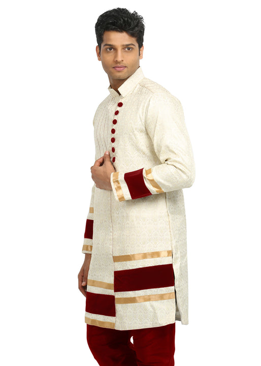 Beige Indian Wedding Kurta Pajama for Men