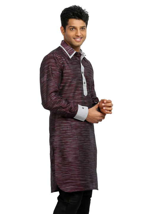 Berry Pathani Kurta for Men