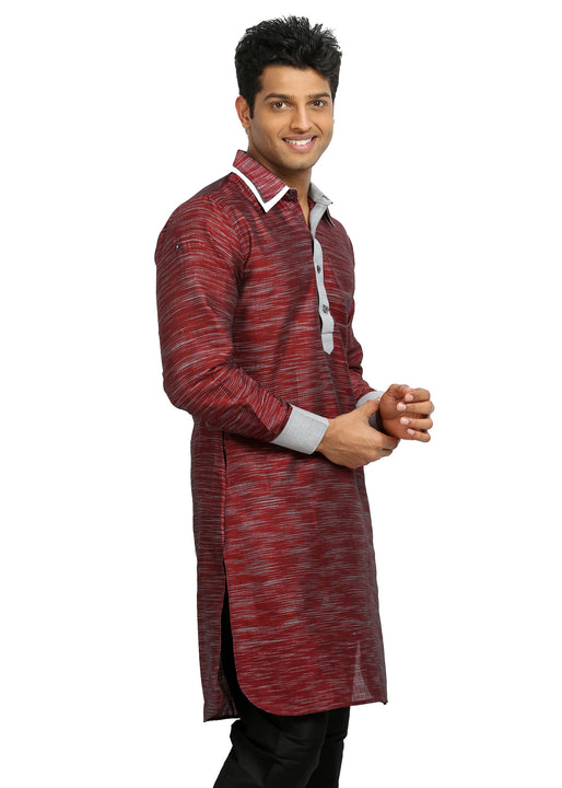 Scarlet Pathani Kurta for Men