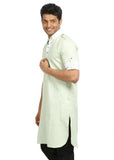 Light Green Cotton Fabric Pathani Kurta for Men