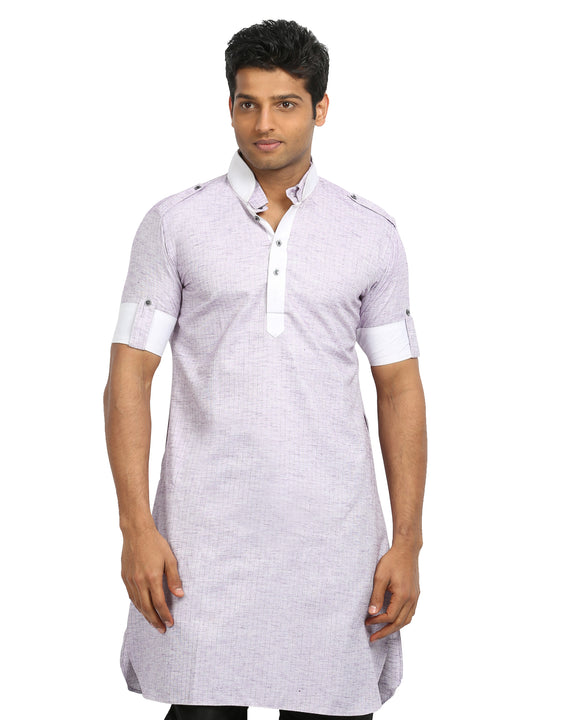 Orchid Cotton Fabric Pathani Kurta for Men