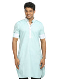 Cerulean Cotton Fabric Pathani Kurta for Men