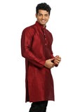 Maroon Silk Pathani Kurta for Men