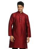 Maroon Silk Pathani Kurta for Men