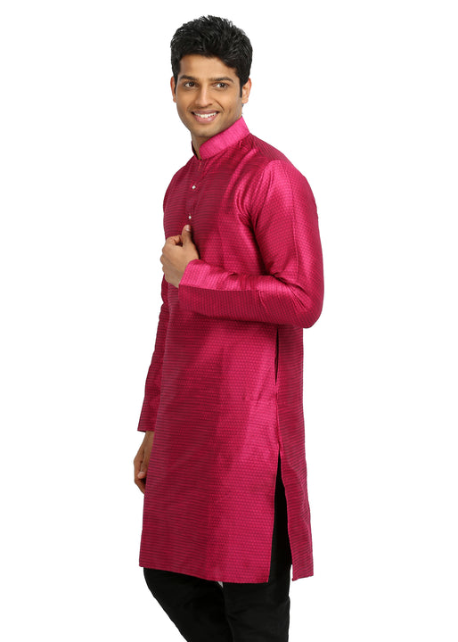 Pink Silk Pathani Kurta for Men