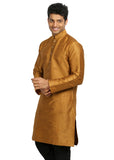 Gold Silk Pathani Kurta for Men