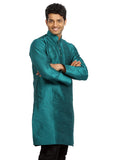 Teal Silk Pathani Kurta for Men