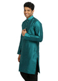 Teal Silk Pathani Kurta for Men