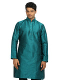 Teal Silk Pathani Kurta for Men