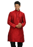 Red Silk Pathani Kurta for Men