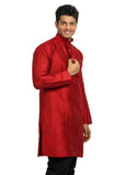 Red Silk Pathani Kurta for Men