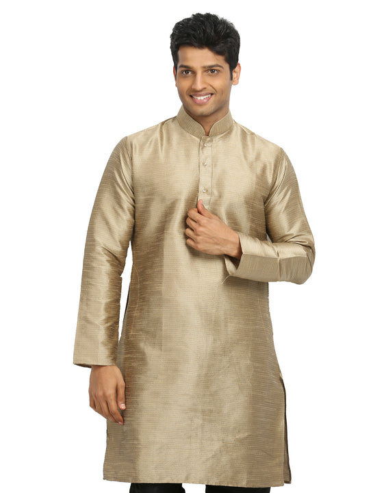 Moccasin Silk Pathani Kurta for Men