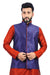 Saris and Things Navy Blue Nehru Jacket for Men