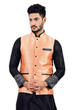 Saris and Things Salmon Nehru Jacket for Men