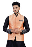 Saris and Things Salmon Nehru Jacket for Men