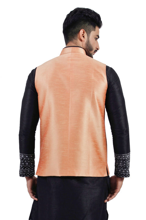 Saris and Things Salmon Nehru Jacket for Men