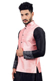 Saris and Things Bubblegum Nehru Jacket for Men