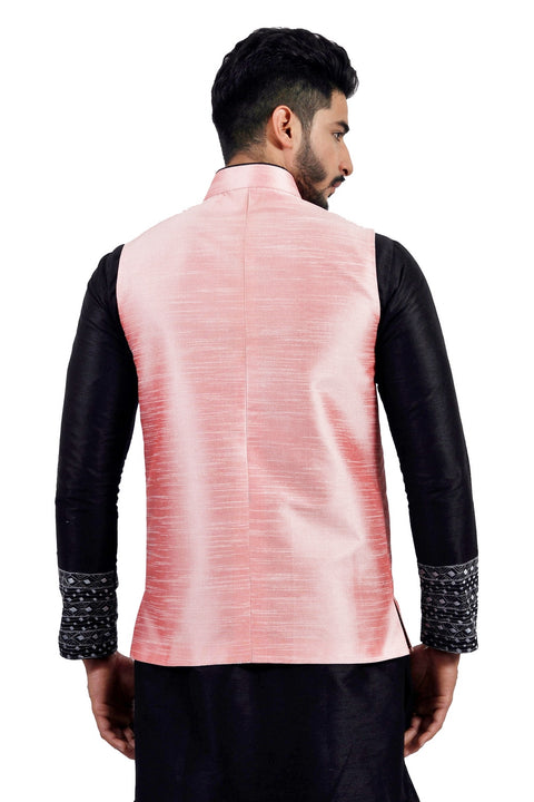 Saris and Things Bubblegum Nehru Jacket for Men
