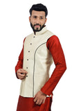 Saris and Things Cream Nehru Jacket for Men