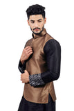 Saris and Things Sienna Coffee Nehru Jacket for Men