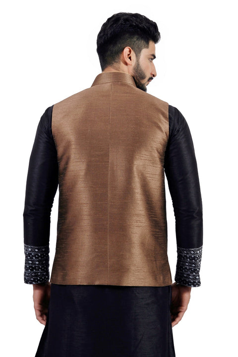 Saris and Things Sienna Coffee Nehru Jacket for Men