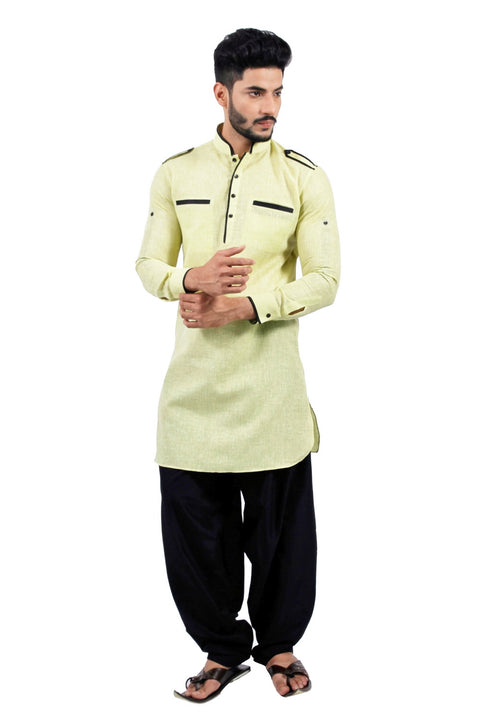Saris and Things Limegreen Pathani Suit for Men