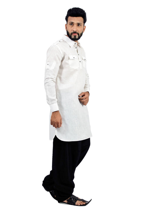 Saris and Things White Pathani Suit for Men