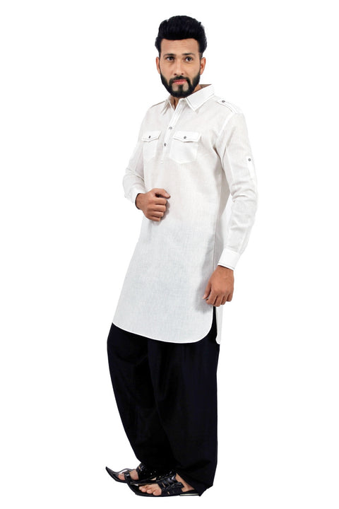 Saris and Things White Pathani Suit for Men