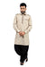 Saris and Things Dark Khaki Pathani Suit for Men