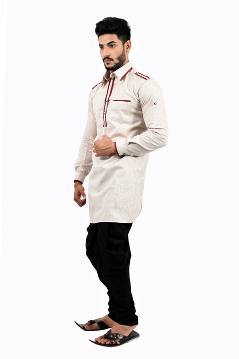 Saris and Things Almond Pathani Suit for Men