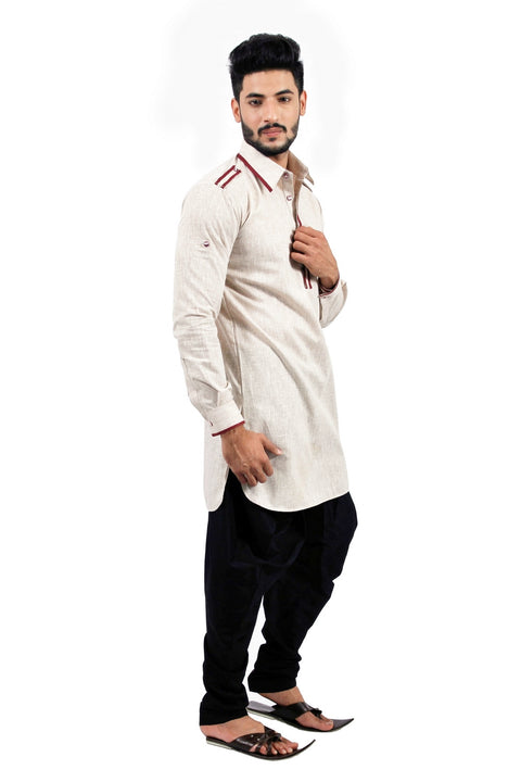 Saris and Things Almond Pathani Suit for Men