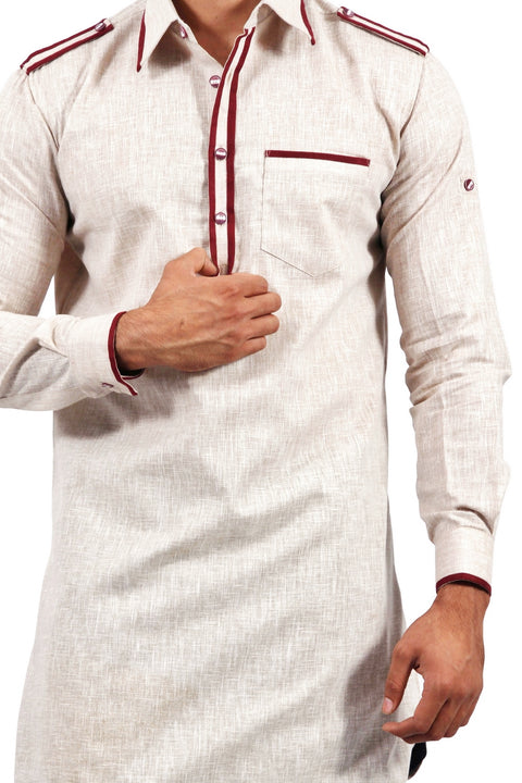 Saris and Things Almond Pathani Suit for Men