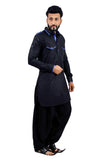 Saris and Things Black Pathani Suit for Men