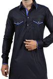 Saris and Things Black Pathani Suit for Men