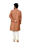 Indian Traditional Cotton Silk Light Brown Kurta Pajama for Men