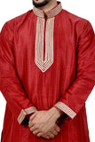 Indian Traditional Silk Maroon Kurta Pajama for Men