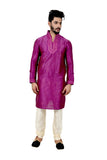 Indian Traditional Ghiccha Silk Darkmagenta Kurta Pajama for Men