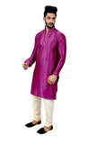 Indian Traditional Ghiccha Silk Darkmagenta Kurta Pajama for Men