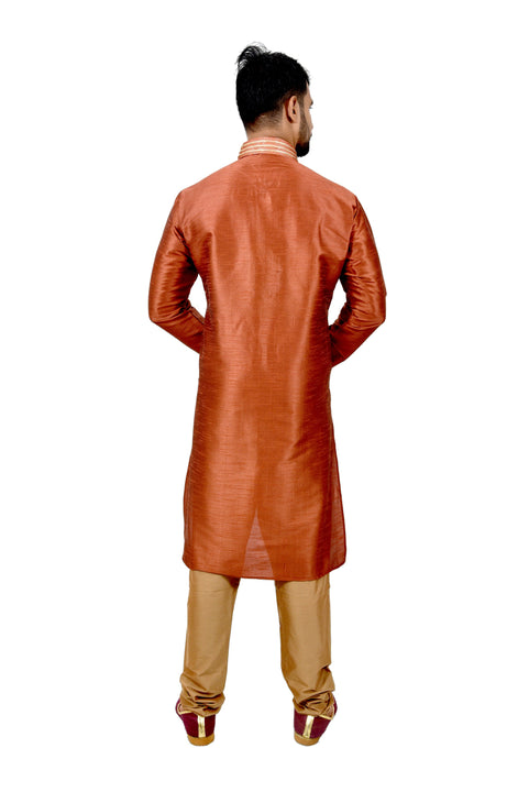 Indian Traditional Silk Sienna Kurta Pajama for Men