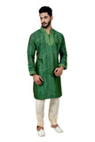 Indian Traditional Ghiccha Silk Green Kurta Pajama for Men