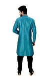 Indian Traditional Silk Peacock Blue Kurta Pajama for Men