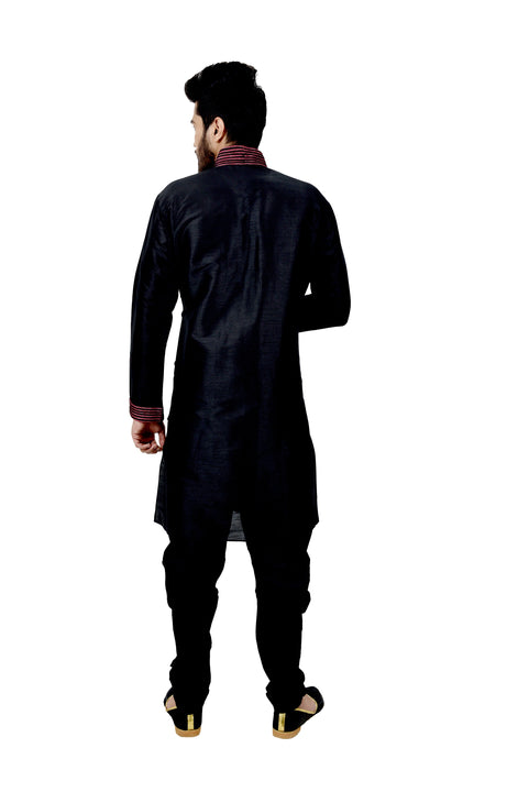 Indian Traditional Silk Black Kurta Pajama for Men