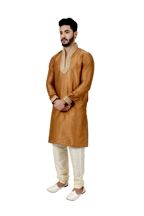 Indian Traditional Ghiccha Silk Peru Kurta Pajama for Men