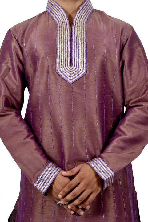 Indian Traditional Silk Brown Kurta Pajama for Men