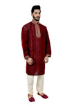 Indian Traditional Silk Maroon Kurta Pajama for Men