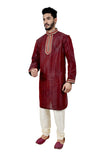 Indian Traditional Silk Maroon Kurta Pajama for Men