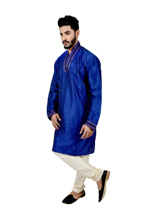 Indian Traditional Silk Blue Kurta Pajama for Men