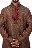 Indian Traditional Brocade Silk Multicolour Kurta Pajama for Men