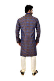 Indian Traditional Brocade Silk Multicolour Kurta Pajama for Men